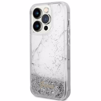 Guess GUHCP14LLCSGSGH iPhone 14 Pro 6.1" valge/valge hardcase Liquid Glitter Marble