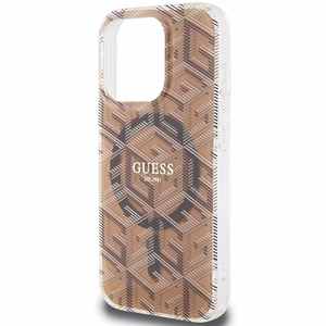 Guess IML GCube MagSafe чехол для iPhone 15 Pro Max - коричневый