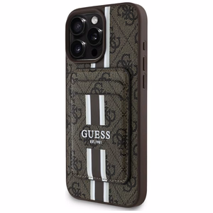 Guess 4G Stripes ümbris with Magsafe wallet jaoks iPhone 16 Pro Max brown