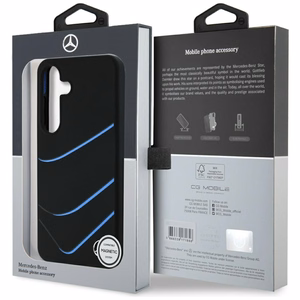 Mercedes Silicone Contrasted Curves MagSafe Ümbris jaoks Samsung Galaxy S25 - must