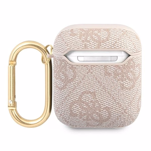 Guess 4G Script Metal Collection Ümbris jaoks AirPods 1 / 2 - roosa