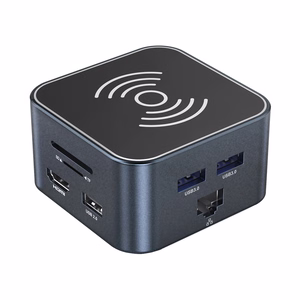 Hub USB-C 12 in 1 Wozinsky WHBC09Y8S multifunctional, with juhtmevaba charging function, aluminum, with 15 cm kaabel - hall
