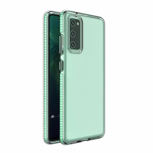 Spring Case selge TPU geelist kaitsekate värvilise raamiga Samsung Galaxy A72 4G mündi jaoks