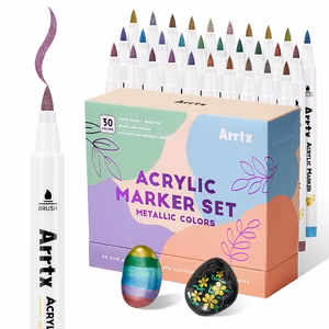 Акриловые маркеры ARRTX 30F, 30 металлических цветов