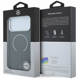 Mercedes Double Layer Iconic Logo ümbris seadmele iPhone 18 Pro Max / 17 Pro Max, MagSafe-ühilduv – tumehall