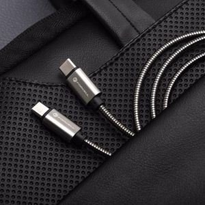 Kaabel USB C to USB C Forcell F-Energy QC4.0 PD 3A 60W Metal 1 m C237 hõbedane