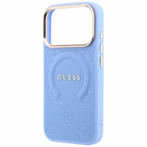 Ümbris mudelile IPHONE 18 Pro/17 Pro ühildub MagSafe'iga (Saffiano Peony Ring) (värv: helesinine)