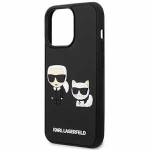 Karl Lagerfeld KLHCP13L3DRKCK iPhone 13 Pro / 13 6.1" must/must kõvakott Karl&Choupette Ikonik 3D