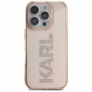 Karl Lagerfeld IML Rhinestones Logo iPhone 16 Pro Max Ümbris - Roosa