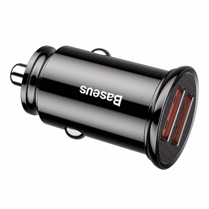 Baseus Circular autolaadija 2x USB QC3.0, 30W, must
