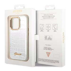 Guess Croco Collection ümbris jaoks iPhone 14 Pro 6.1" - hõbedane