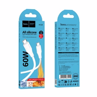 Silicone Kaabel USB C to USB C Hoco 3A 60W 1 m X124 valge