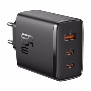 Wall laadija Baseus OS-Cube Pro 2xUSB-C + USB, 65W (must)
