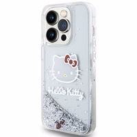 Hello Kitty Liquid Glitter Charms Kitty Head ümbris jaoks iPhone 14 Pro Max - hõbedane