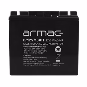 Armac B/12V/18Ah – universaalne 12 V geeliaku UPS-süsteemidele, 18 Ah