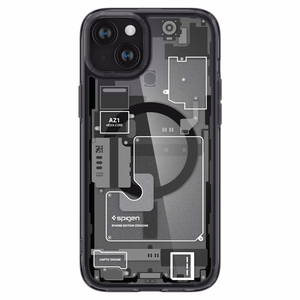 Spigen Ultra Hybrid Mag Ümbris with MagSafe jaoks iPhone 15 Plus - Dark hall (Zero One Pattern)