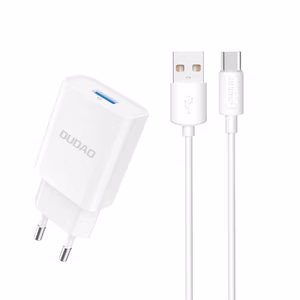 Dudao A4EU USB-A 2.1A wall Laadija - valge + USB-A - USB-C kaabel