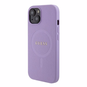 Guess Saffiano MagSafe чехол для iPhone 15 Plus - фиолетовый