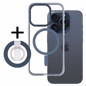 Amazing Thing Titan Pro Mag Ring Grip Ümbris 10FT IP156.1PTRBU jaoks Iphone 15 Pro tumesinine