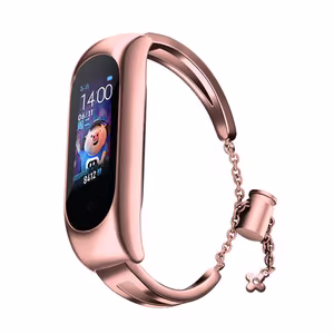 Metallist käevõru Xiaomi Mi Band 3 / 4 / 5 / 6 rihma jaoks - roosa