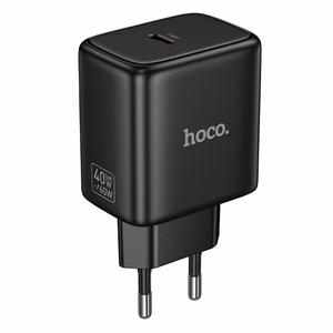 GaN зарядное устройство для телефона Hoco USB C PD AVS 40W max 60W N83 черное
