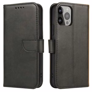 Magnet Case ümbris Nothing Phone 1-le, klapi, kaarditasku ja tugijalaga, must