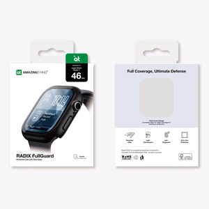 AmazingThing Radix Klaas Ekraanikaitse koos Ümbris jaoks Apple Kell Seeria 11 46mm - must