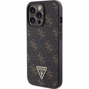 Guess 4G Triangle Metal Logo ümbris jaoks iPhone 14 Pro - must