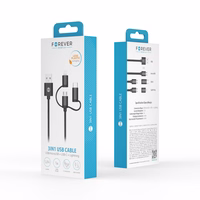 Forever 3in1 kaabel USB - Lightning + USB-C + microUSB 1,0 m 1,5A must