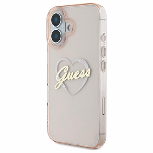 Guess IML Heart iPhone 16 Ümbris - roosa