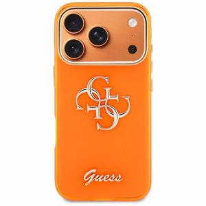 Guess IML 4G Script Metal Ümbris for iPhone 17 Pro - oranž