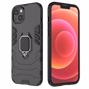 Чехол Ring Armor для iPhone 14 бронированный с магнитным кольцом-держателем чёрный