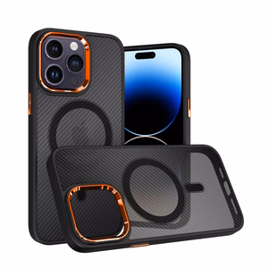 Tel Protect Magnetic Carbon ümbris iPhone 13 Pro must-oranž