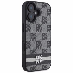 DKNY Checkered Pattern & Printed Stripes iPhone 16 Ümbris - Must
