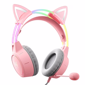 ONIKUMA X15Pro Gaming Kõrvaklapid roosa/Cat Ears