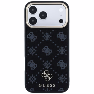 Guess Peony 4G Small Logo MagSafe-ümbris iPhone 17 Pro Max / 18 Pro Max jaoks, must