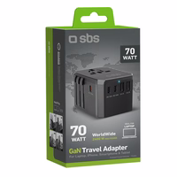 SBS Universal GaN Travel Adapter 70W 3xUSB-C 2xUSB-A with Ümbris - Must