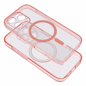 CLEAR MAG ÜMBRIS compatible with MagSafe jaoks SAMSUNG S25 Plus roosa glitter