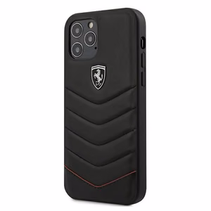 Ferrari FEHQUHCP12LBK iPhone 12 Pro Max 6.7" must/must kõvakott Off Track Quilted