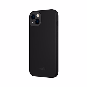 Moshi Napa ümbris seadmele iPhone 14 Plus, MagSafe'iga ühilduv, vegannahast, Midnight Black värvitoonis