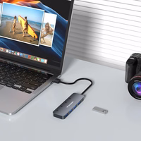 USB-A Hub Wozinsky WHS080YSS 4 x USB-A 3.0 with individual switches, aluminum, with 30 cm kaabel - hall