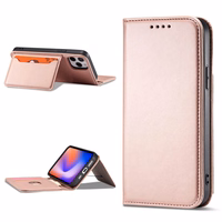 Magnetkaardi ümbris iPhone 12 Pro Max Koti kaardi rahakoti kaardihoidja roosa
