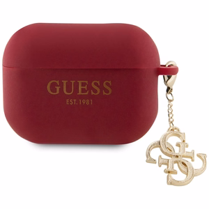 Guess GUAP2LECG4M ümbris jaoks AirPods Pro 2 cover lilla/magenta Liquid Silicone Glitter Triangle Charm