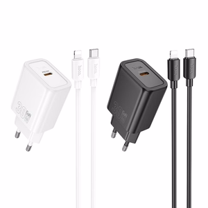 Charger Hoco N62 30W GaN USB-C + USB-C to Lightning cable 1.0m white