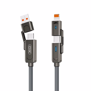XO kaabel NB275 4w1 USB-C - Lightning + USB - USB-C 60W 1,0m szary