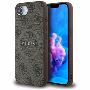 GUESS ümbris jaoks IPHONE 16e (SE 4 2025) compatible with MagSafe GUHMPSE4G4GFRW (PU 4G Ring Classic Logo) brown