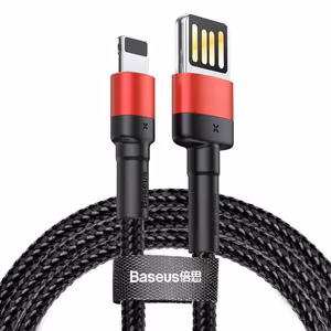 Baseus Cafule Double-sided USB Lightning Cable 2,4A 1m (Must+Punane)