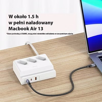 USAMS Pikendusjuhe 65W Super Si Fast Charging USB pikenduspesa EU valge CC160TC01 (US-CC160)