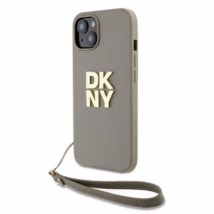 DKNY Wrist Strap Stock Logo ümbris jaoks iPhone 15 / 14 / 13 - beige
