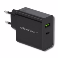 Qoltec 51717 laadija | 45W | 5-20V | 2.25-3A | USB type C PD | USB | must